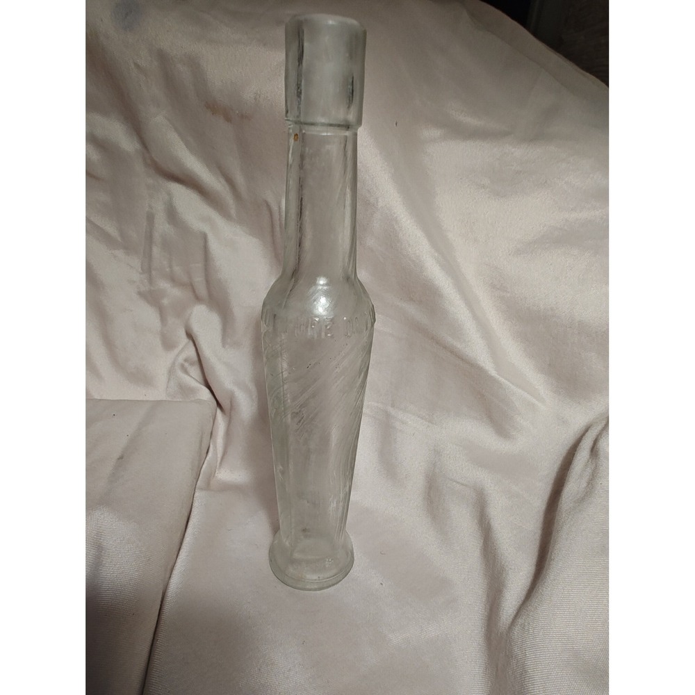 vintage clear glass‎ bottle likely manufactured for Re Umberto brand olive oil.